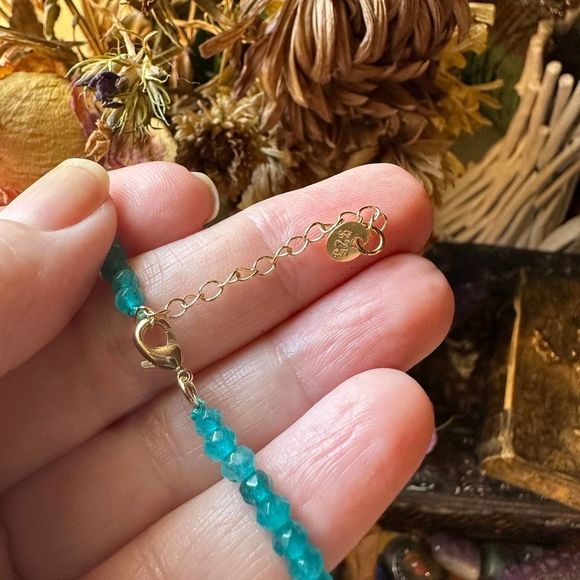 Blue Chalcedony Freshwater Baroque Pearl Necklace - Picture 7 of 7